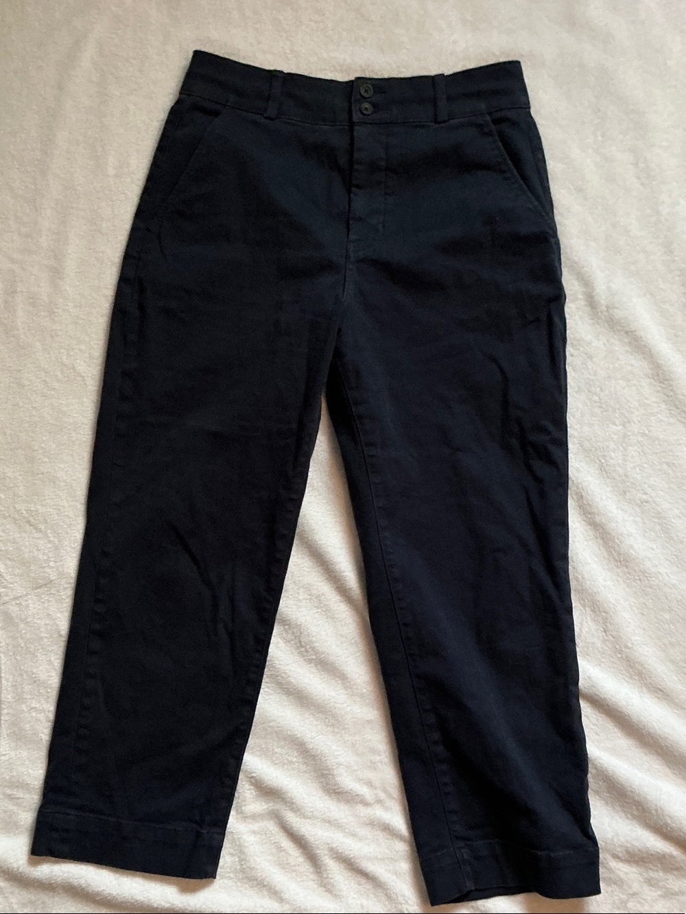 Everlane Navy Blue Cropped Straight-Leg Pants